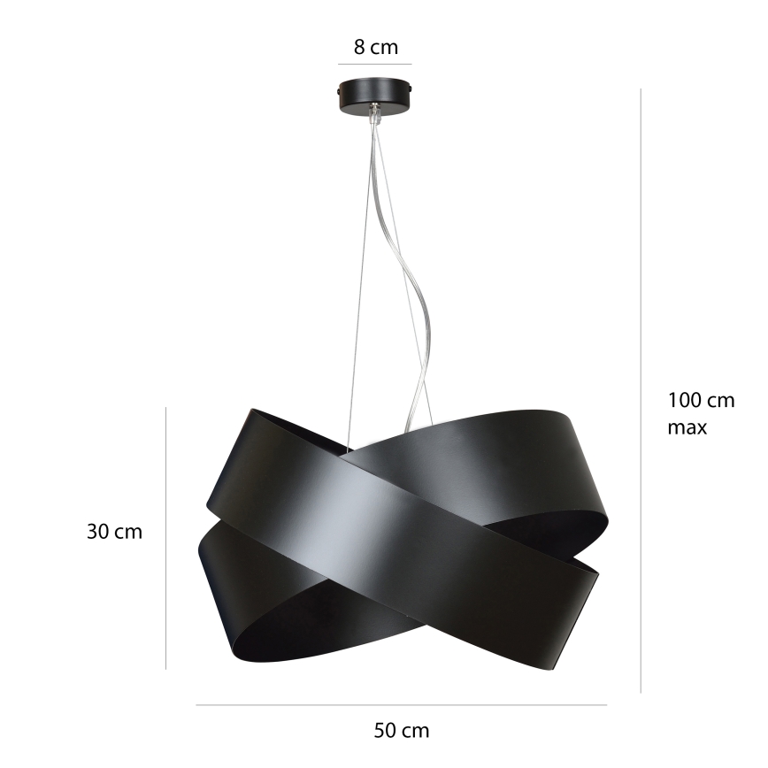 Luster na lanku VIENO 3xE27/15W/230V čierna