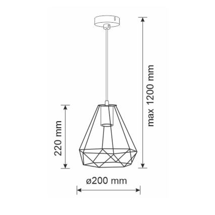 Luster na lanku VIGO 1xE27/20W/230V