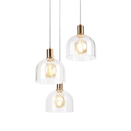 Luster na lanku VIVE 3xE27/15W/230V zlatý
