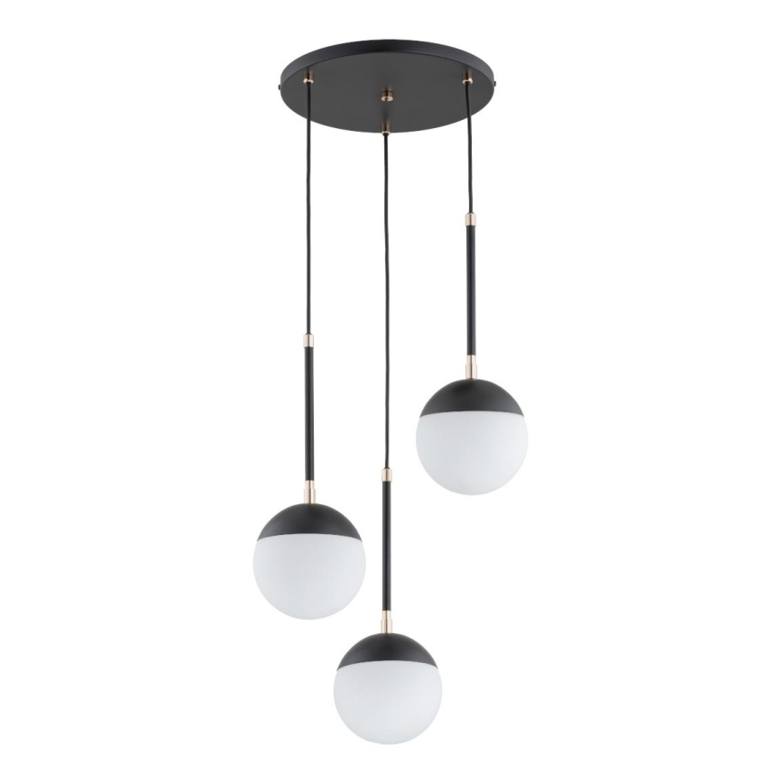 Luster na lanku VOLDA 3xE14/10W/230V pr. 44 cm čierna