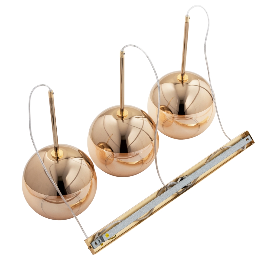 Luster na lanku VOLDA 3xE27/60W/230V mosadz