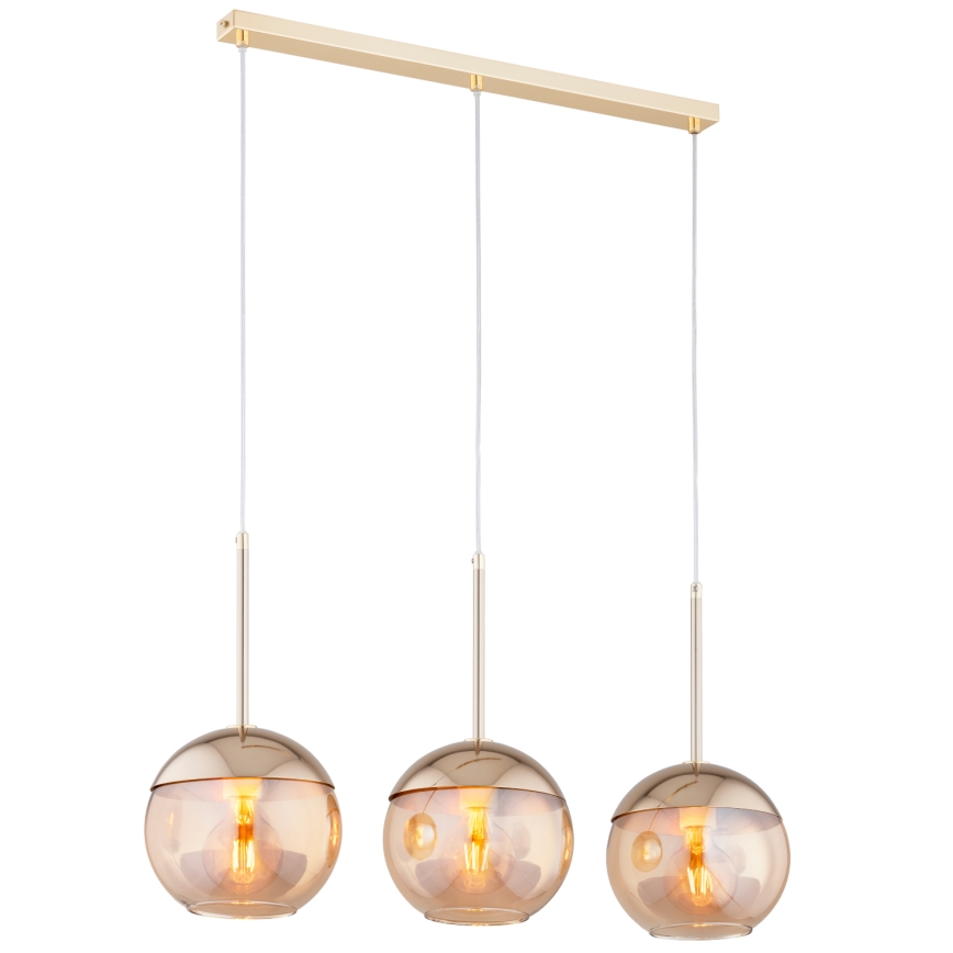 Luster na lanku VOLDA 3xE27/60W/230V mosadz