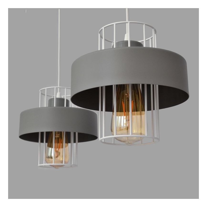 Luster na lanku VOLTA 2xE27/15W/230V šedá