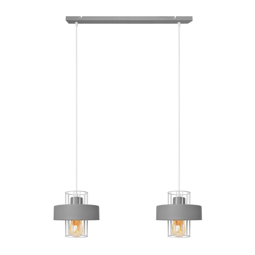 Luster na lanku VOLTA 2xE27/15W/230V šedá