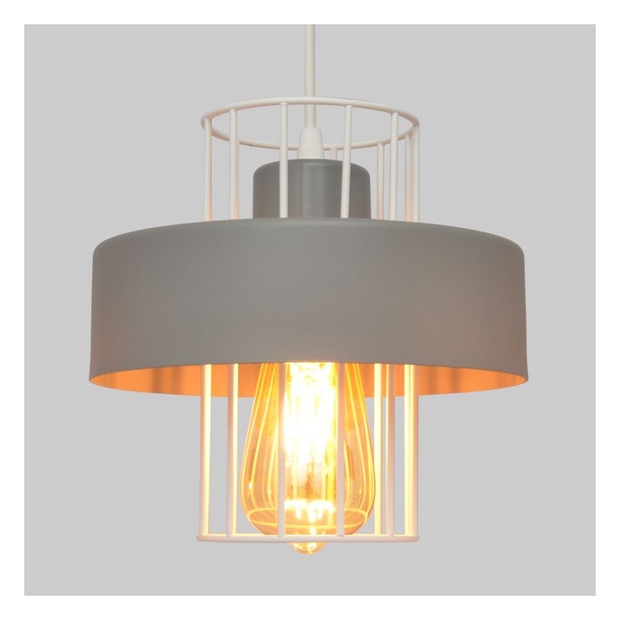 Luster na lanku VOLTA 3xE27/15W/230V pr. 42 cm šedá