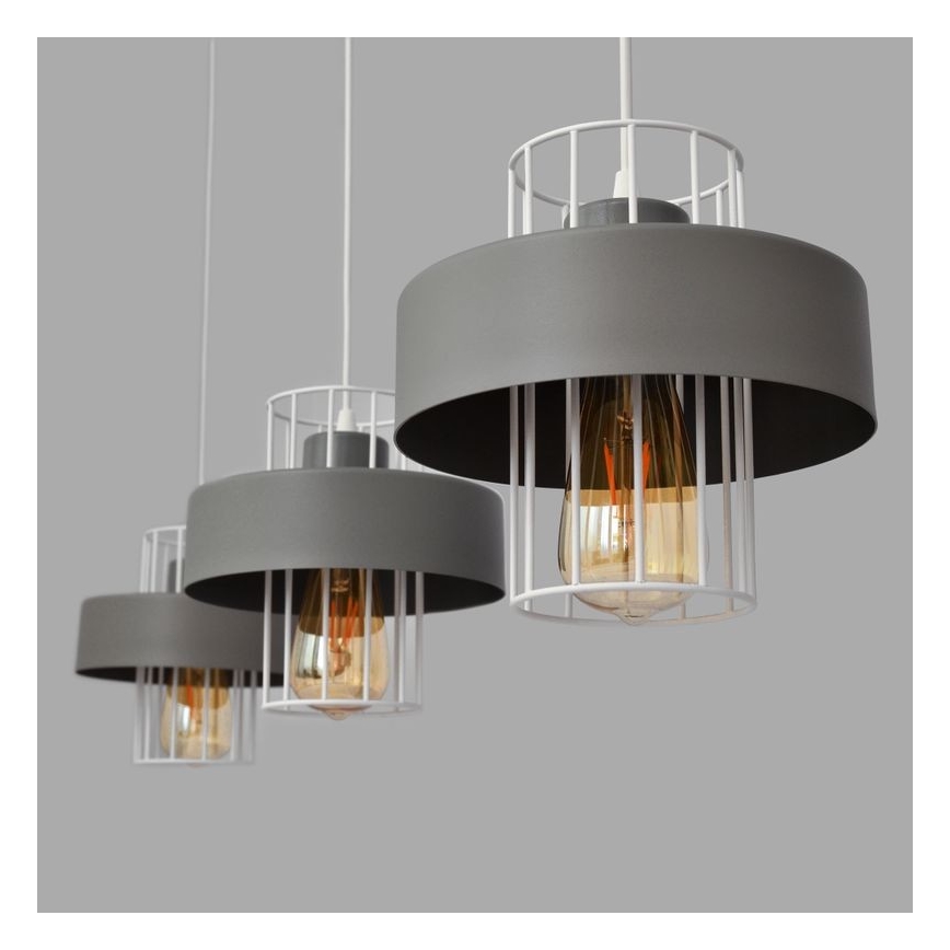 Luster na lanku VOLTA 3xE27/15W/230V šedá