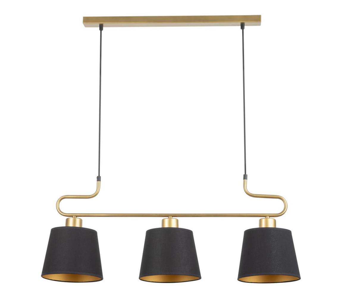 Luster na lanku VOLUTTO 3xE27/60W/230V čierna/medená