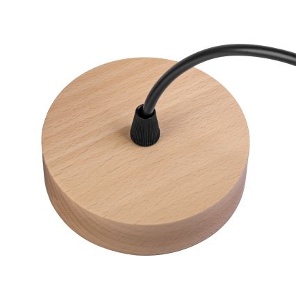 Luster na lanku WOODNEST 1xE27/15W/230V borovica/dymová čierna