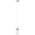 Luster na lanku WOODNEST 1xE27/15W/230V borovica/krémová