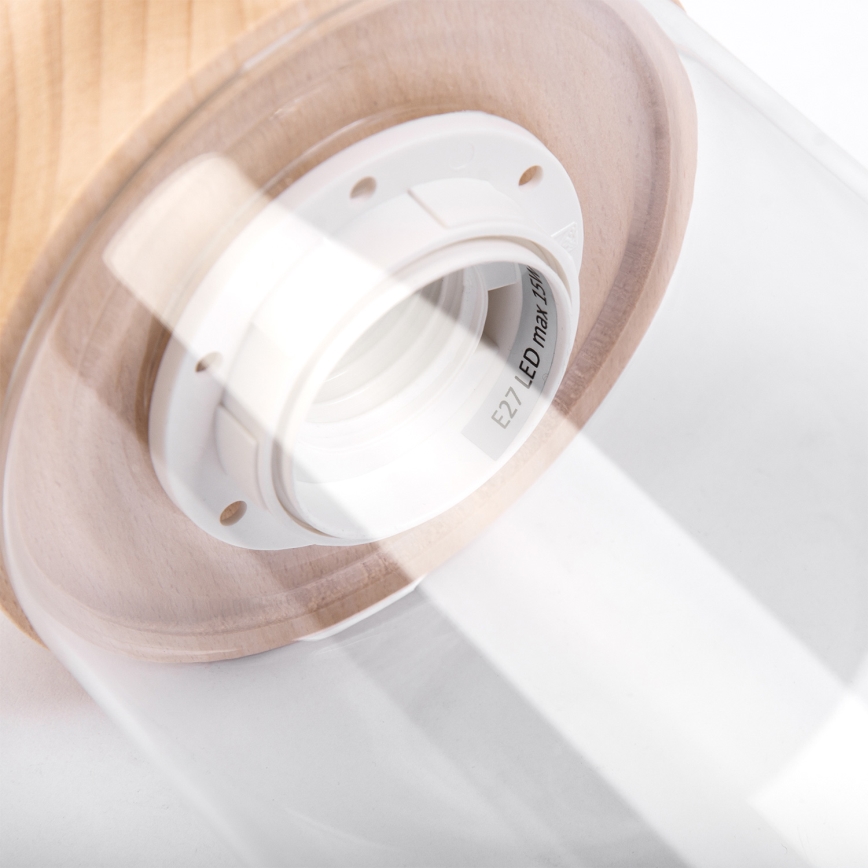 Luster na lanku WOODNEST 3xE27/15W/230V borovica/krémová
