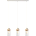 Luster na lanku WOODNEST 3xE27/15W/230V borovica/krémová
