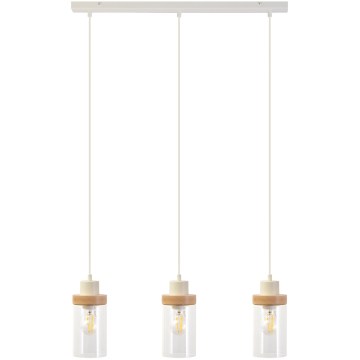 Luster na lanku WOODNEST 3xE27/15W/230V borovica/krémová