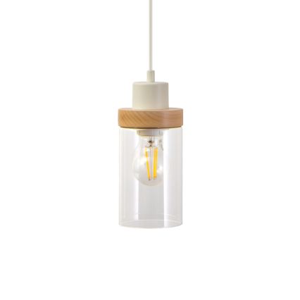 Luster na lanku WOODNEST 3xE27/15W/230V borovica/krémová