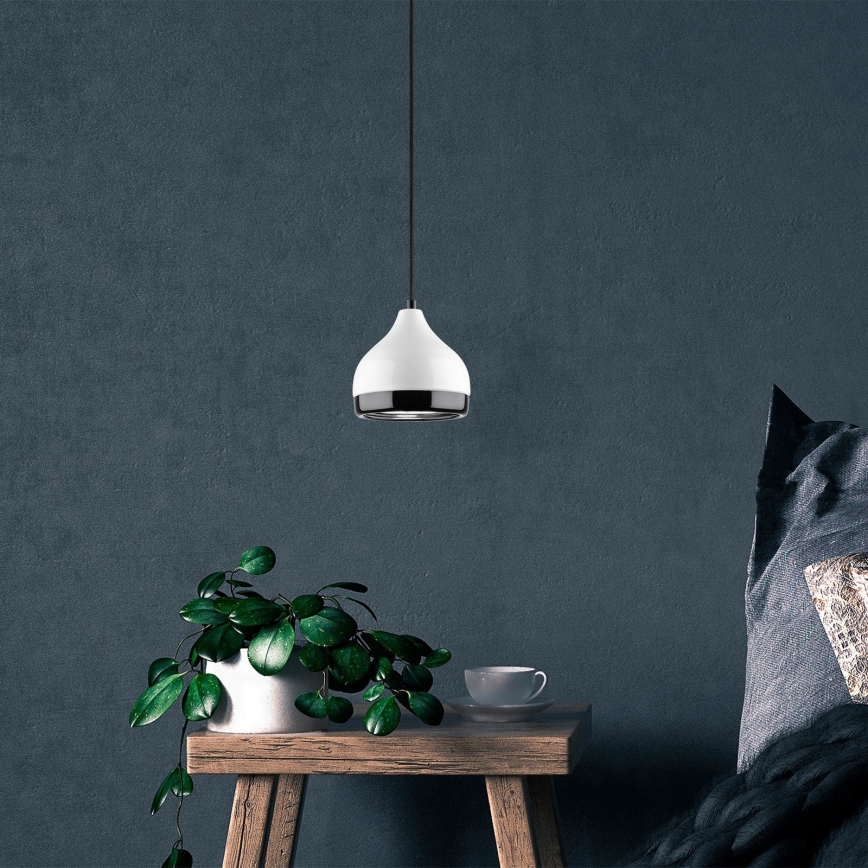 Luster na lanku YILDO 1xE27/40W/230V biela/čierna