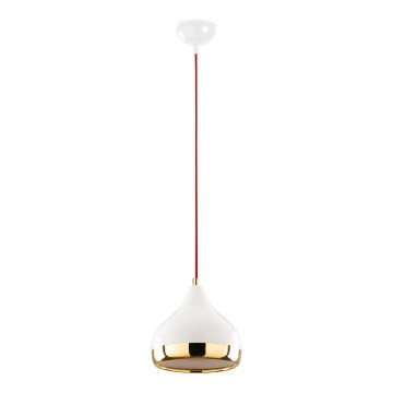 Luster na lanku YILDO 1xE27/40W/230V biela/zlatá/červená