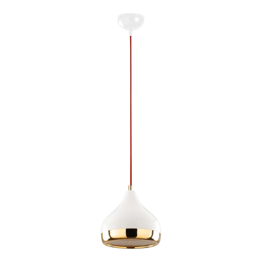 Luster na lanku YILDO 1xE27/40W/230V biela/zlatá/červená