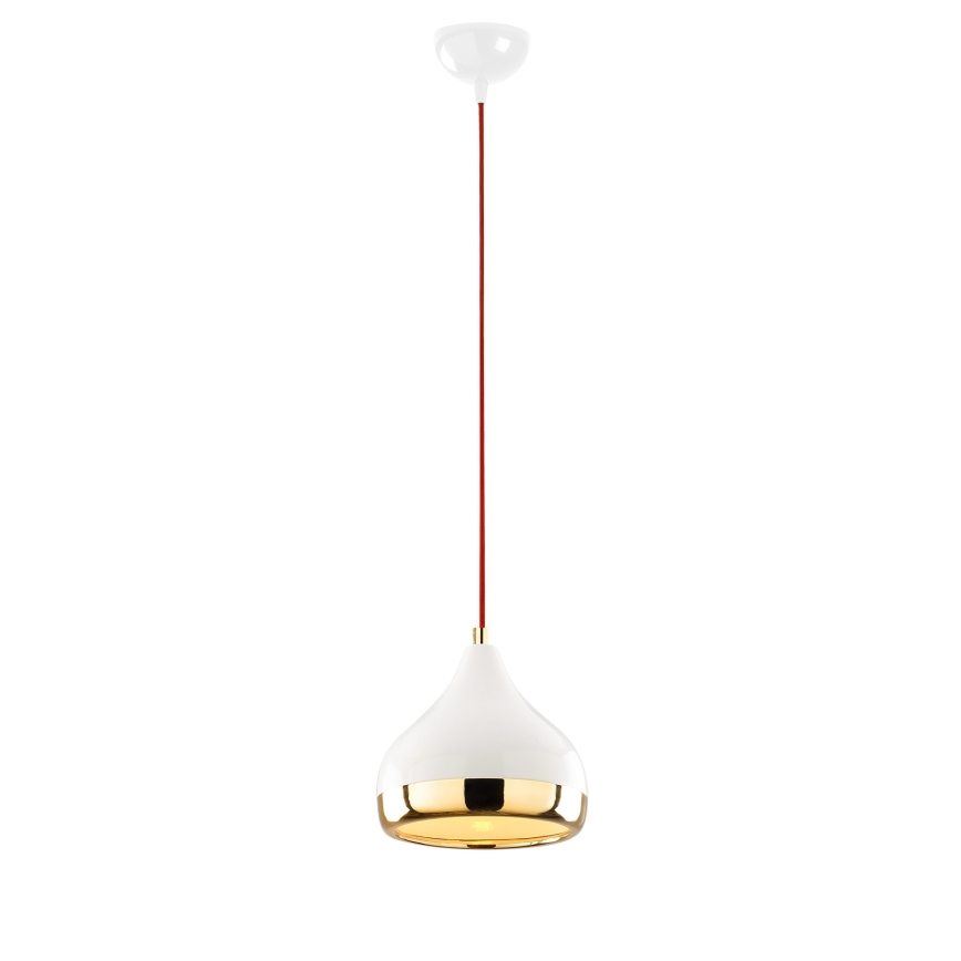 Luster na lanku YILDO 1xE27/40W/230V biela/zlatá/červená