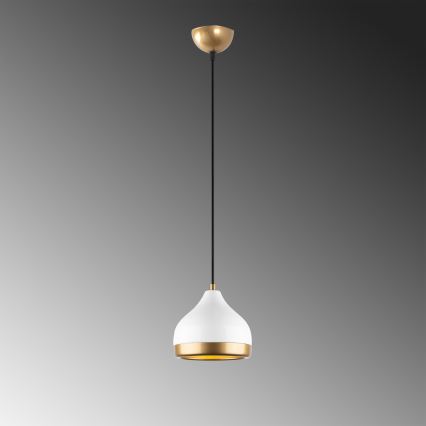 Luster na lanku YILDO 1xE27/40W/230V biela/zlatá