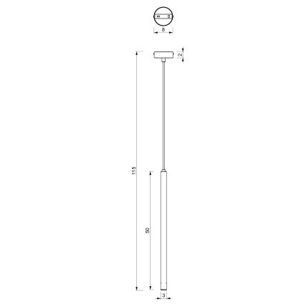 Luster na lanku YORU 1xG9/8W/230V 50 cm čierna