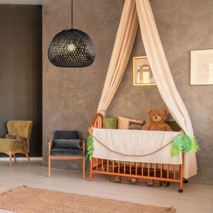 Luster na lanku ZANZIBAR 1xE27/20W/230V pr. 35 cm bambus