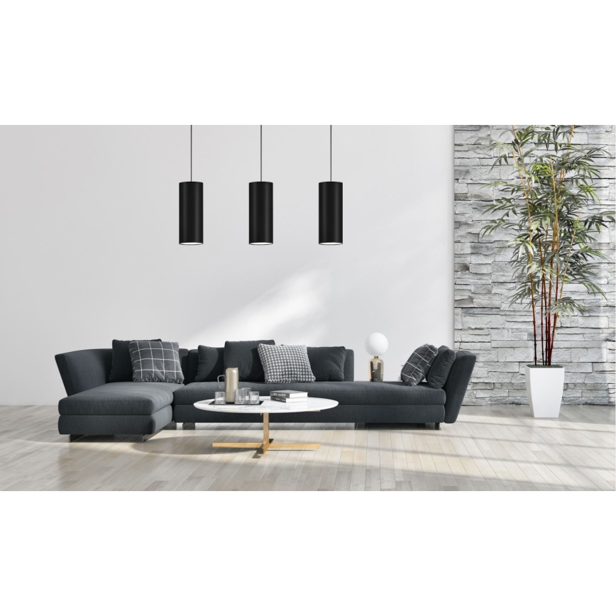 Luster na lanku ZIK 1xE27/40W/230V priemer 10 cm čierna