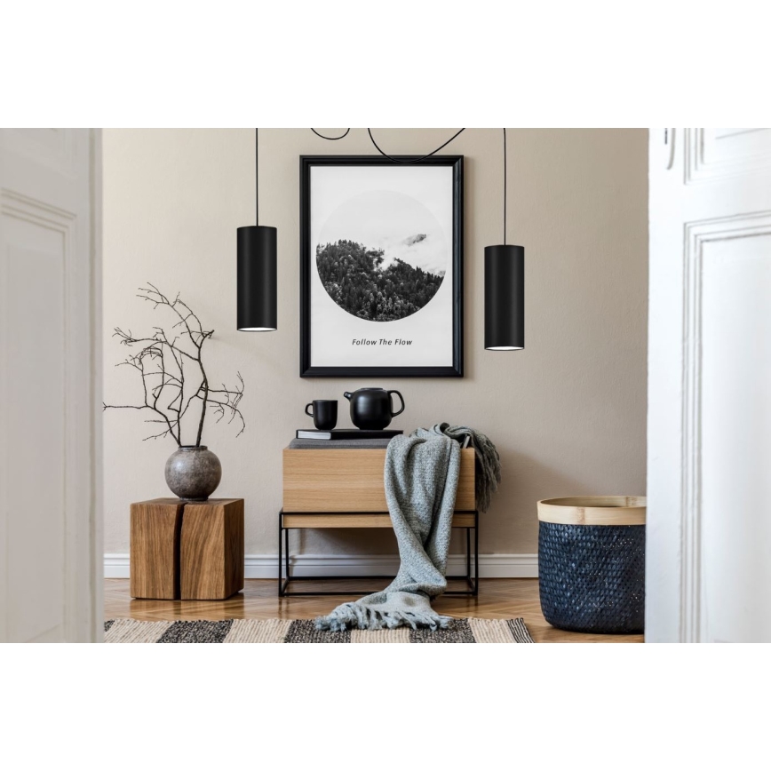 Luster na lanku ZIK 2xE27/40W/230V pavúk čierna