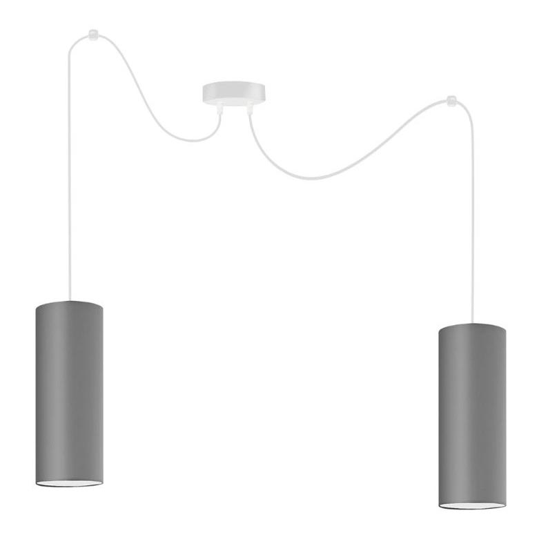 Luster na lanku ZIK 2xE27/40W/230V pavúk šedá