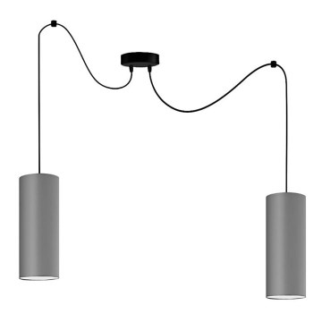 Luster na lanku ZIK 2xE27/40W/230V pavúk šedá