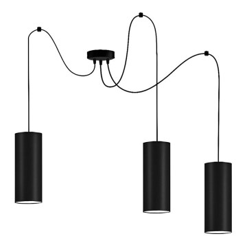 Luster na lanku ZIK 3xE27/40W/230V pavúk čierna