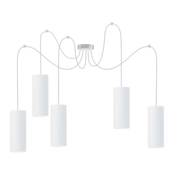 Luster na lanku ZIK 5xE27/40W/230V pavúk biela