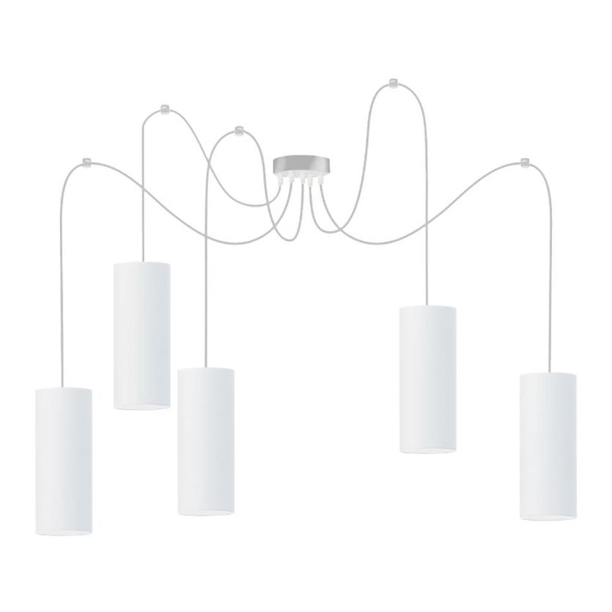 Luster na lanku ZIK 5xE27/40W/230V pavúk biela