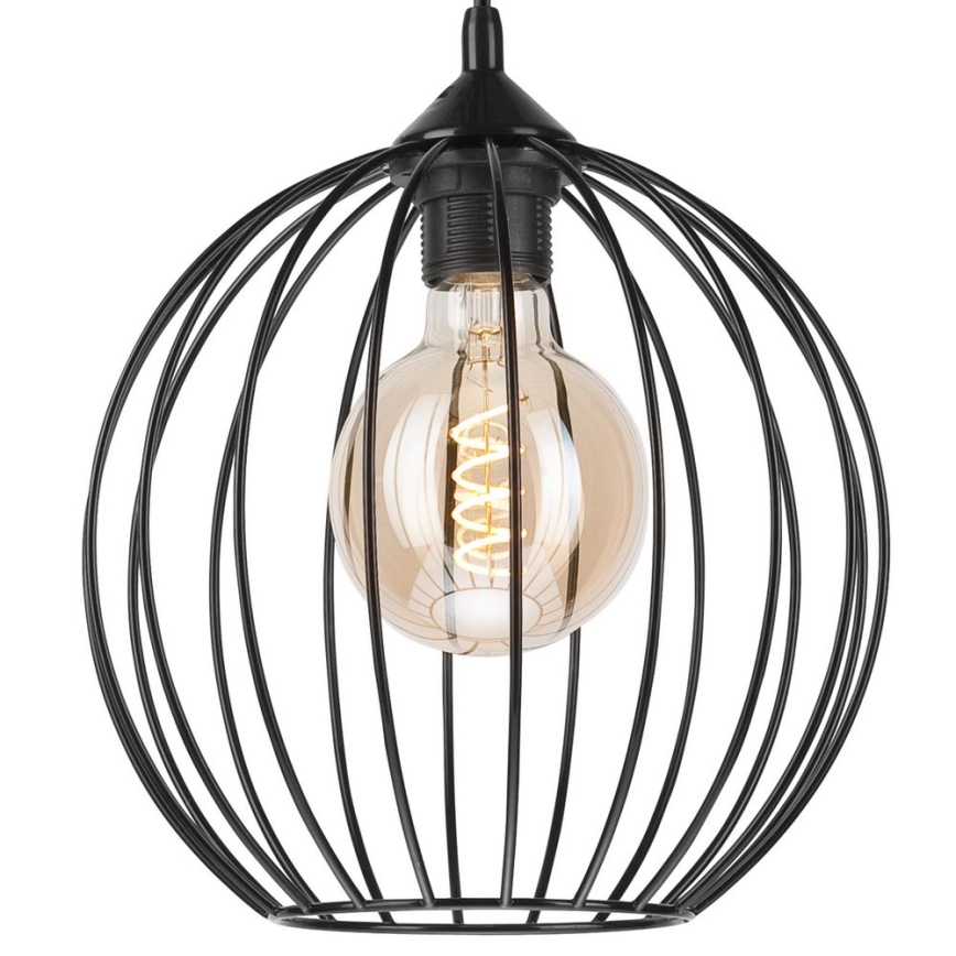 Luster na lanku ZOYA 1xE27/60W/230V čierna