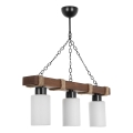 Luster na reťazci JASMIN 3xE27/40W/230V hnedá/biela