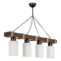 Luster na reťazci JASMIN 4xE27/40W/230V hnedá/biela