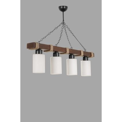 Luster na reťazci JASMIN 4xE27/40W/230V hnedá/biela