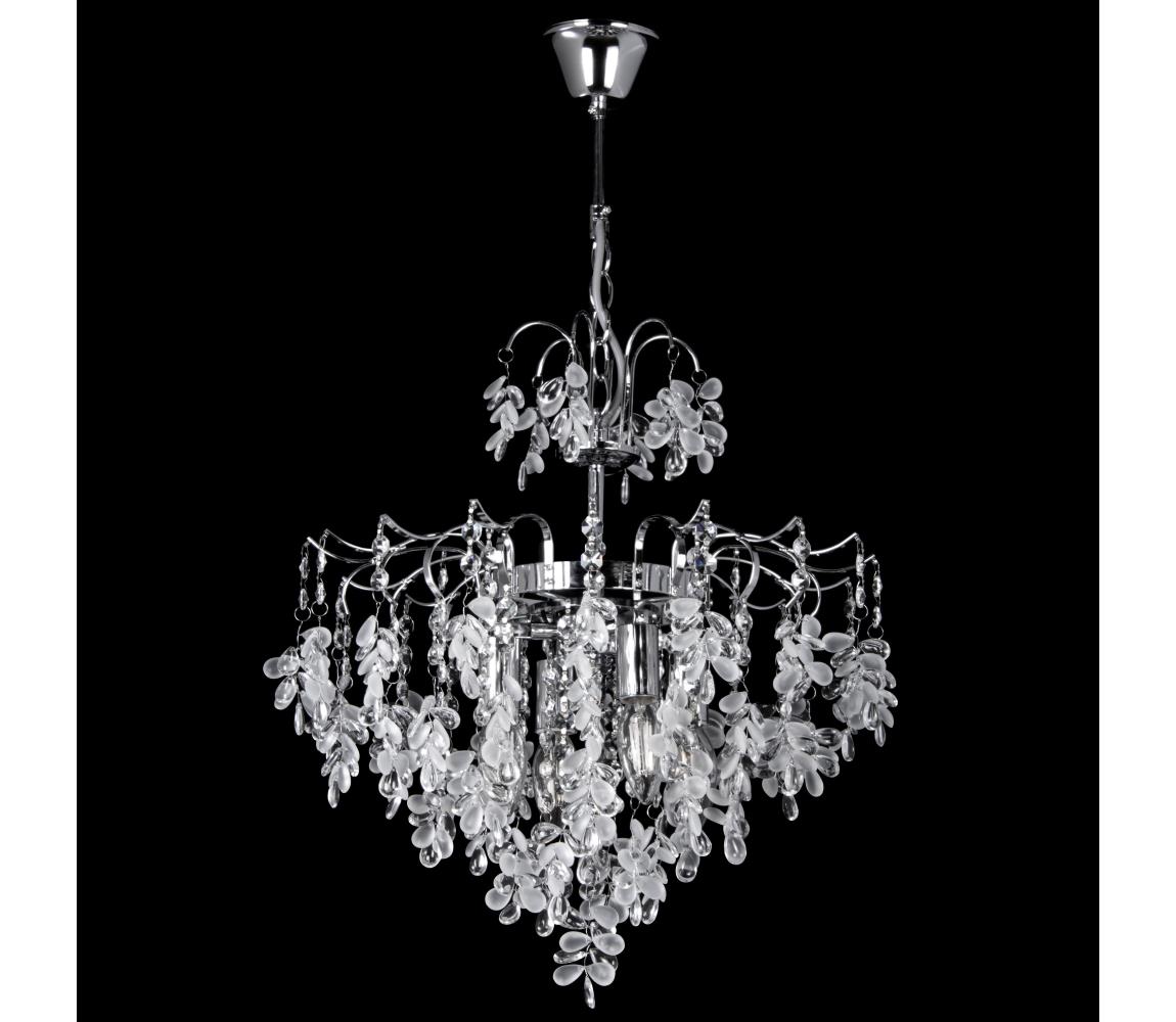 Luster na reťazi 4xE14/60W/230V pr. 40 cm lesklý chróm