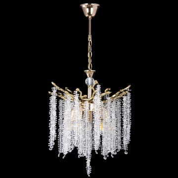 Luster na reťazi 5xE14/60W/230V pr. 50 cm zlatá