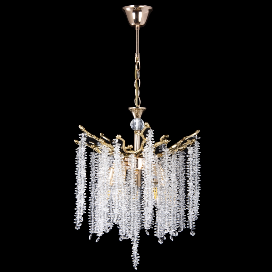 Luster na reťazi 5xE14/60W/230V pr. 50 cm zlatá