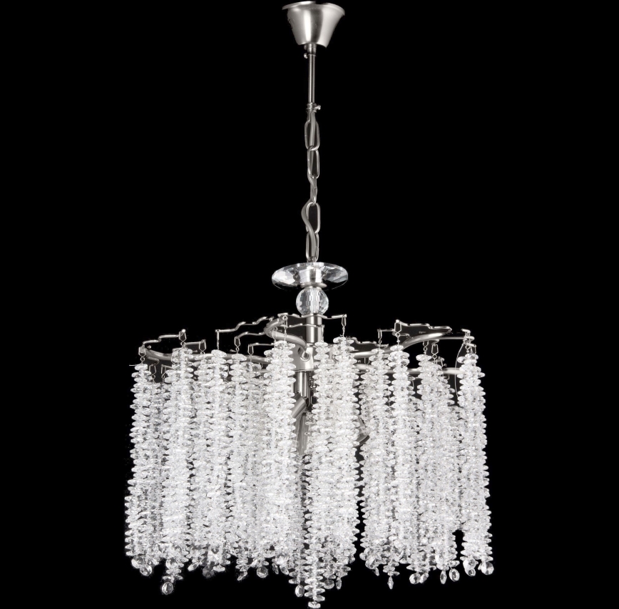 Luster na reťazi 6xE14/60W/230V pr. 46 cm lesklý chróm
