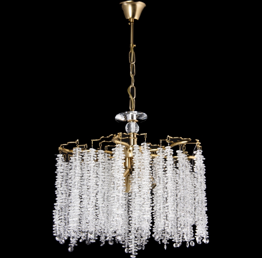 Luster na reťazi 6xE14/60W/230V pr. 46 cm zlatá