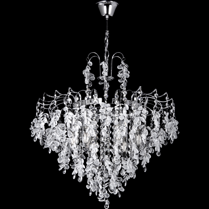 Luster na reťazi 6xE14/60W/230V pr. 50 cm lesklý chróm