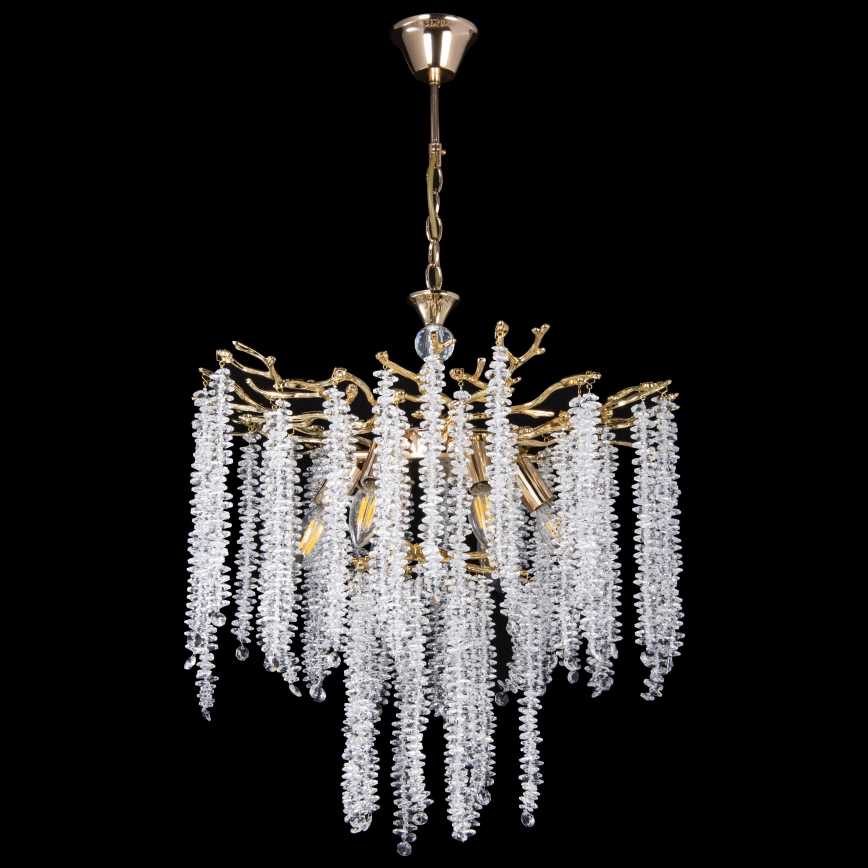 Luster na reťazi 6xE14/60W/230V pr. 53 cm zlatá