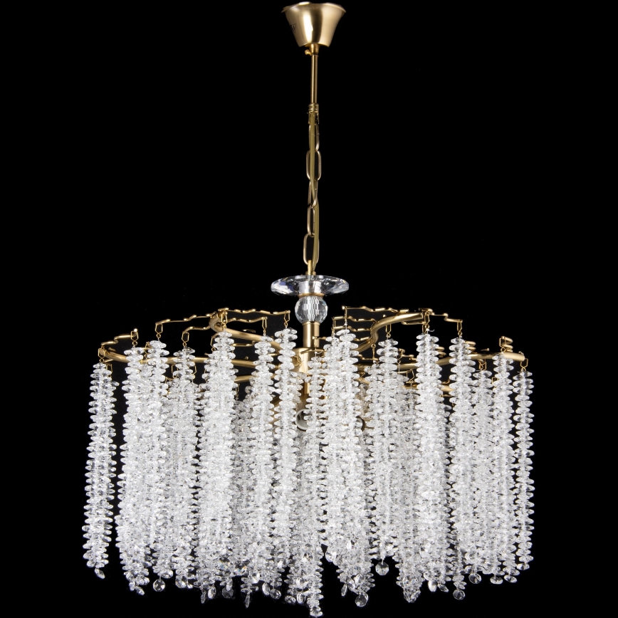 Luster na reťazi 7xE14/60W/230V pr. 54 cm zlatá