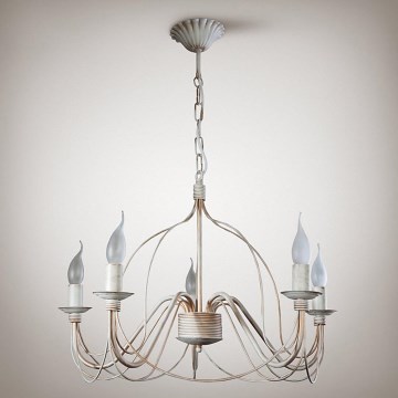 Luster na reťazi ALISON 5xE14/40W/230V biela