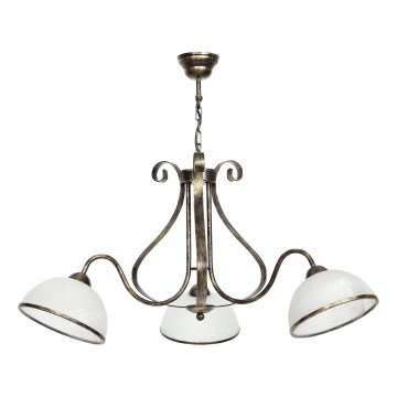Luster na reťazi ANTICA 3xE27/60W/230V