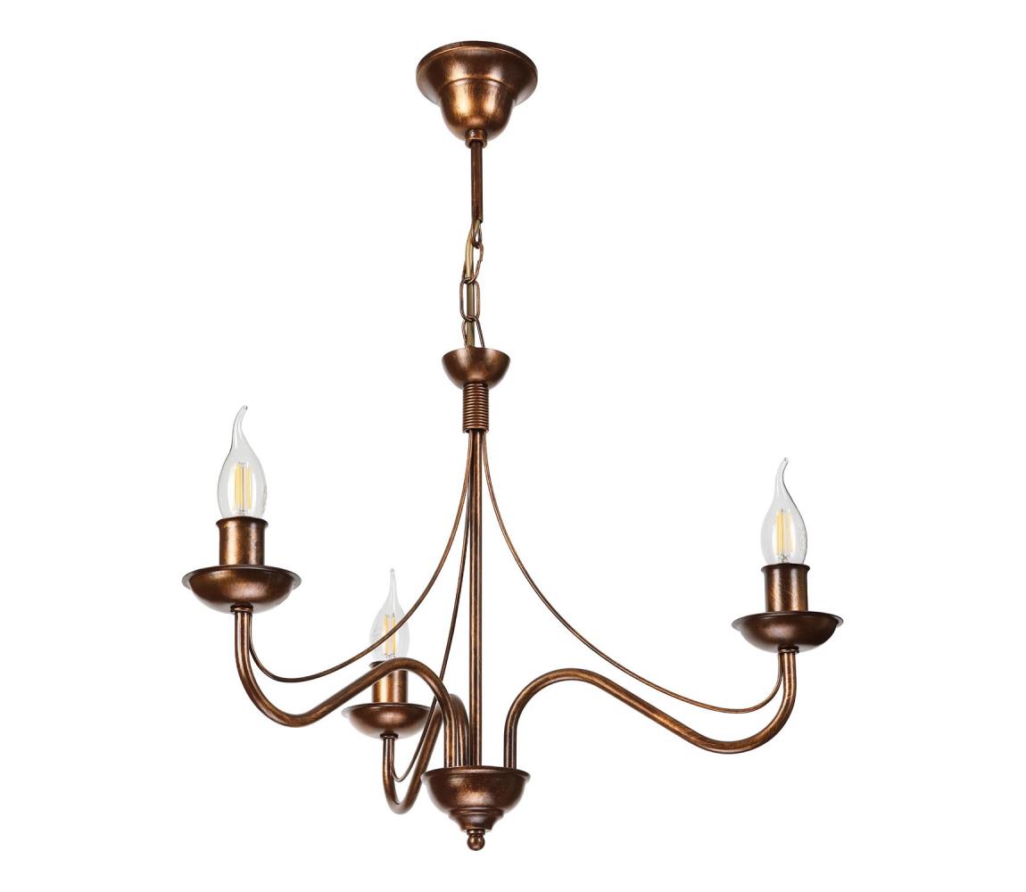 Luster na reťazi ANTON 3xE14/15W/230V bronzový LM-3.294/BRĄZ