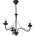 Luster na reťazi ANTON 3xE14/15W/230V čierny