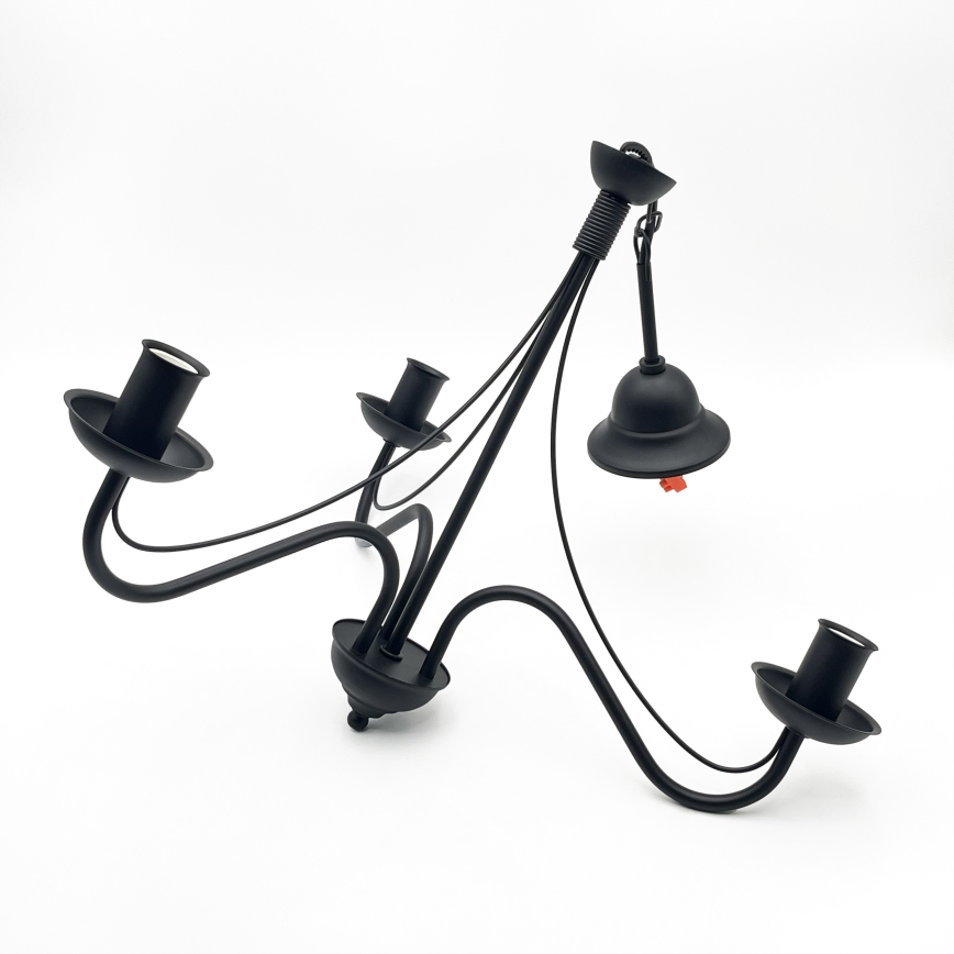 Luster na reťazi ANTON 3xE14/15W/230V čierny