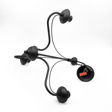 Luster na reťazi ANTON 3xE14/15W/230V čierny