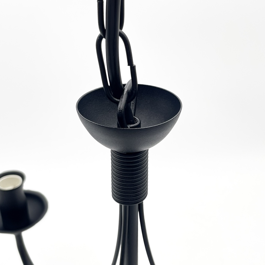 Luster na reťazi ANTON 3xE14/15W/230V čierny